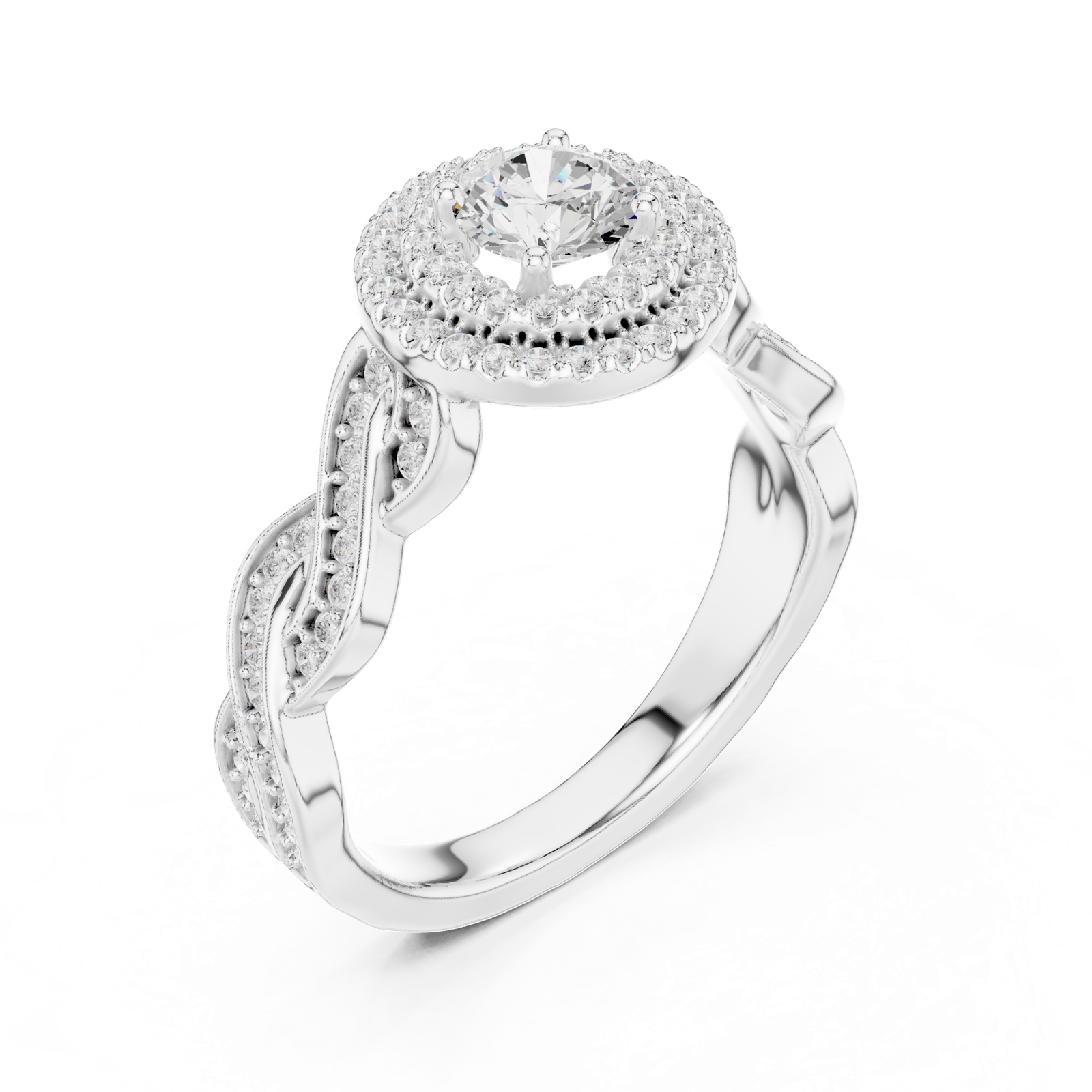 Gold Ring LR-0258, White Gold, view 2
