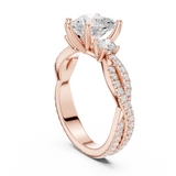 Gold Ring, Heart center stone, Rose Gold, view 1