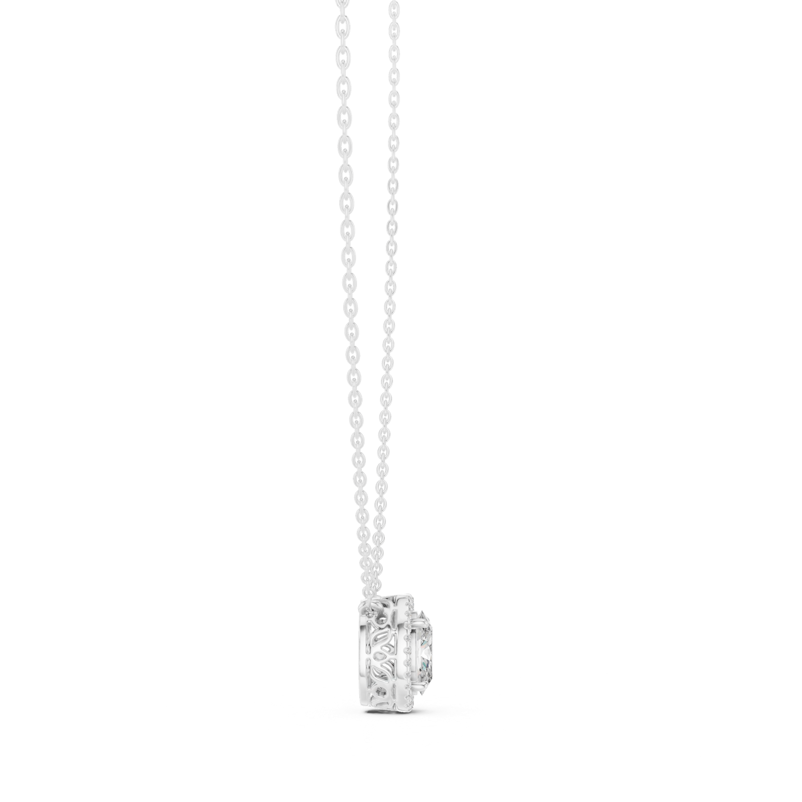 Gold Pendant GPD-0027, White Gold, view 3