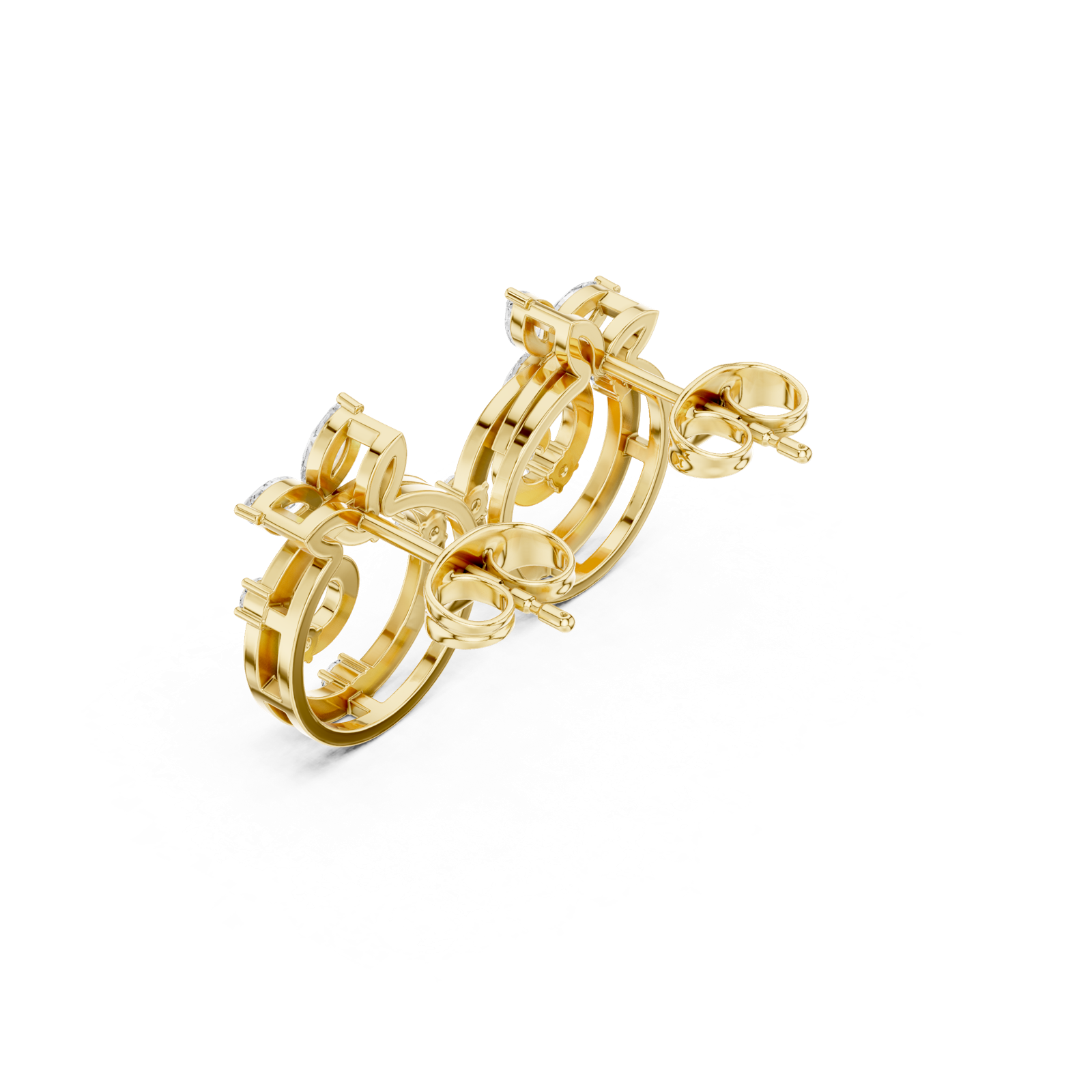Gold Earrings AOMER105111, Yellow Gold, view 2