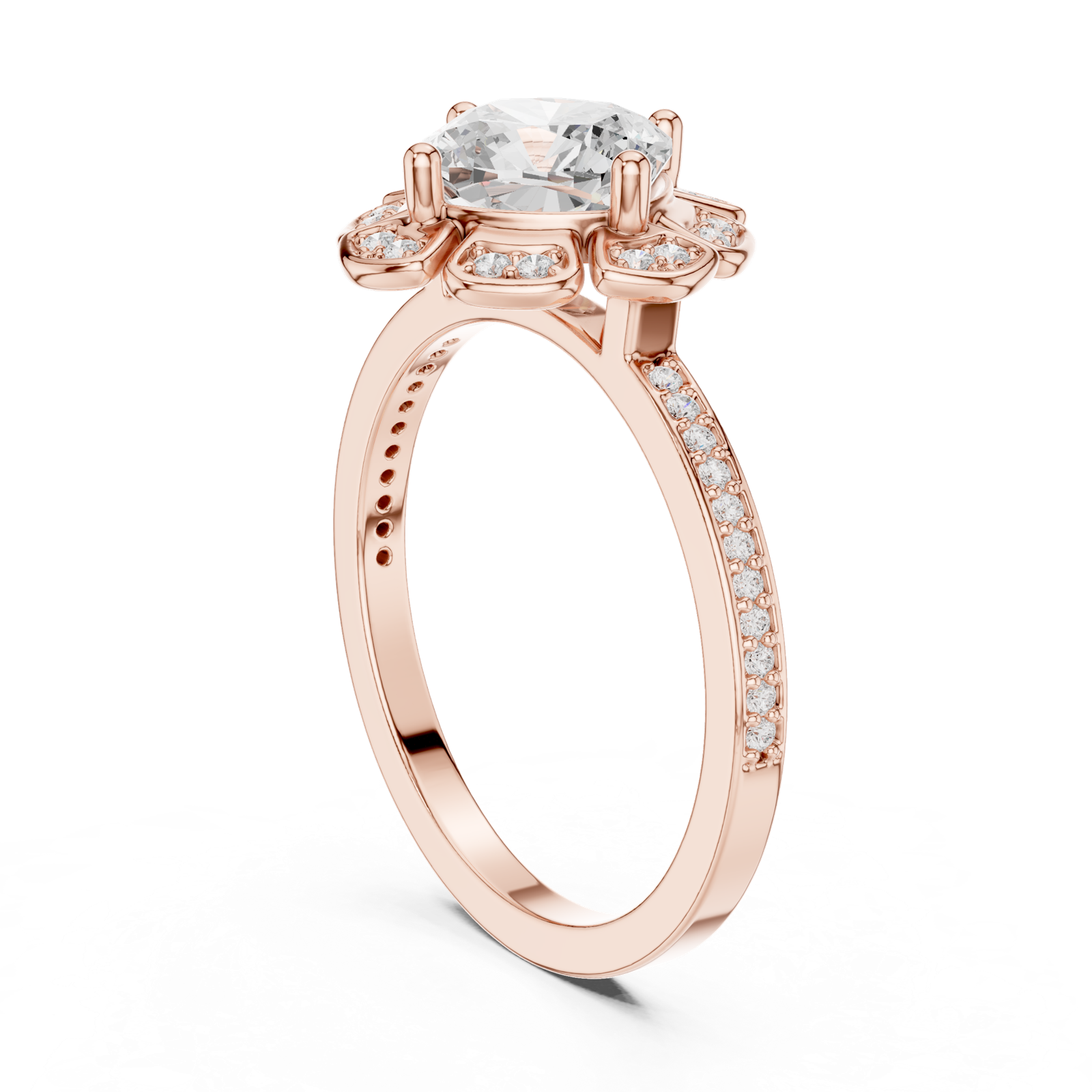 Gold Ring DDLR-363, Rose Gold, view 1