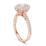 Gold Ring DDLR-255, Pear center stone, Rose Gold, view 1