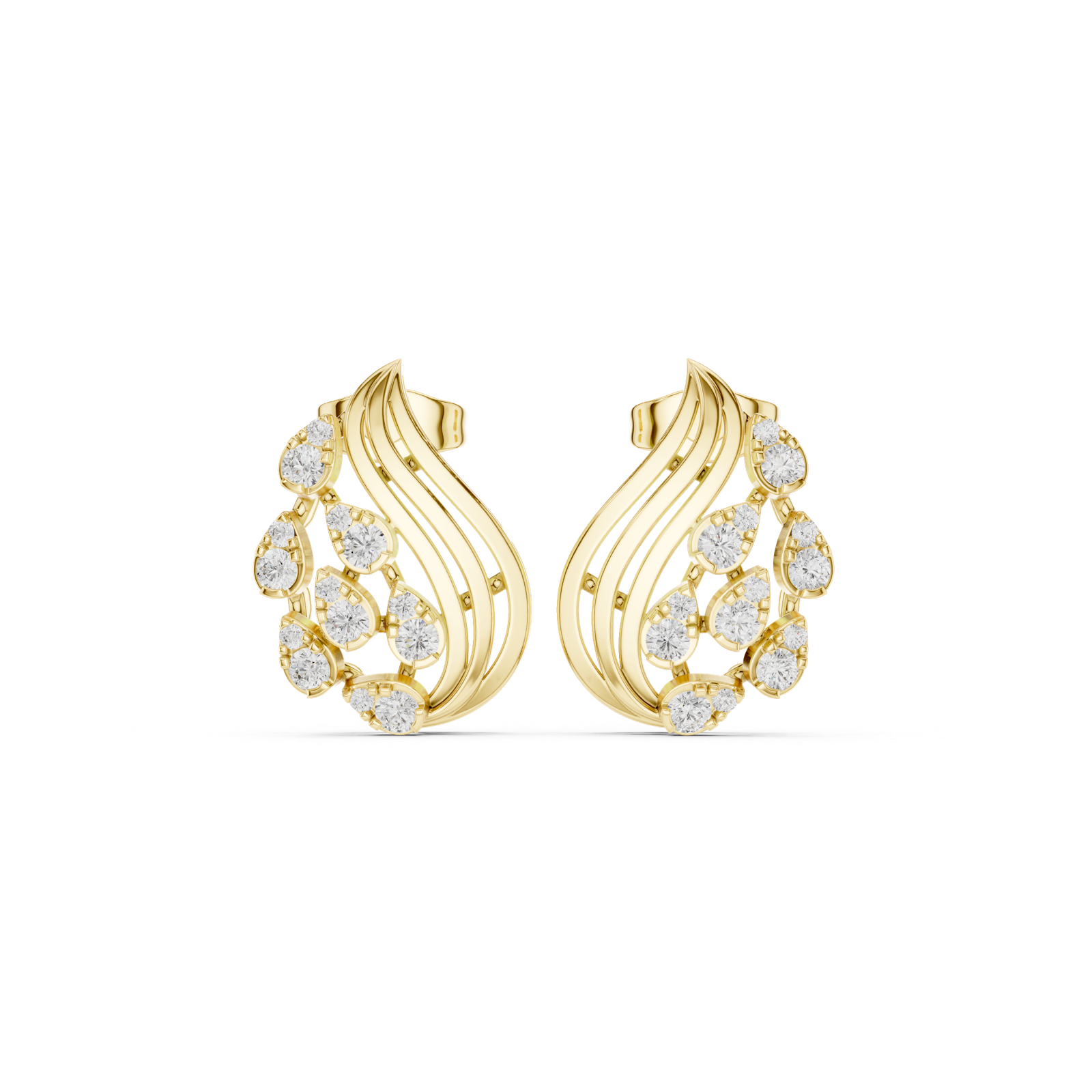 Gold Earrings 9-10013PE, Yellow Gold