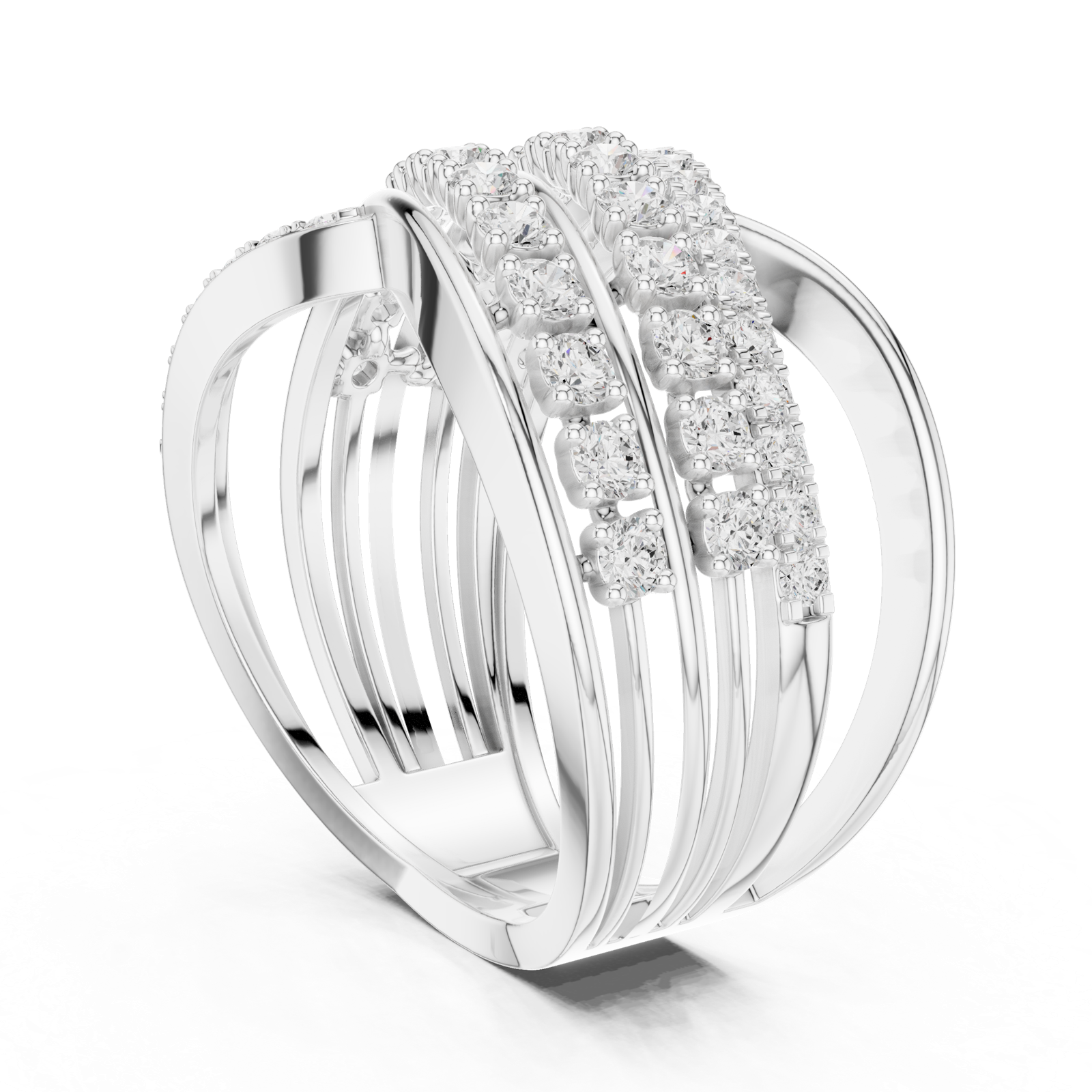 Gold Ring DDLR-820, White Gold, view 1