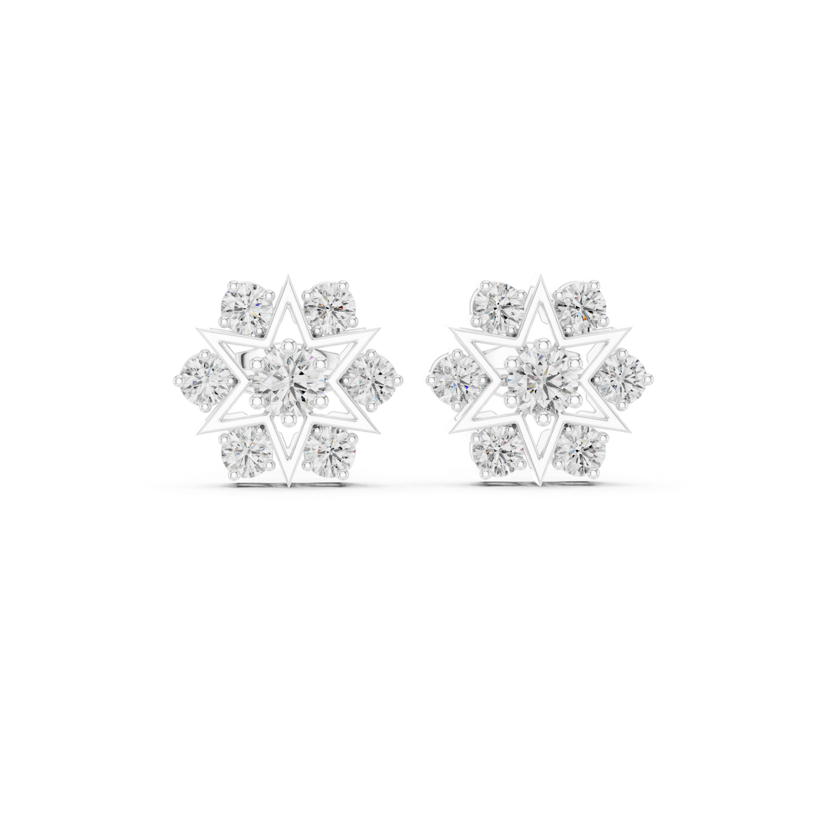 Gold Earrings AGDER-308, White Gold
