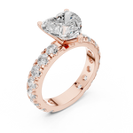 Gold Jewelry L35-63, Heart center stone, Rose Gold, view 2