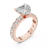 Gold Jewelry L35-63, Heart center stone, Rose Gold, view 2
