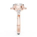 Gold Ring DDLR-342, Oval center stone, Rose Gold, view 3