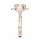 Gold Ring DDLR-342, Oval center stone, Rose Gold, view 3