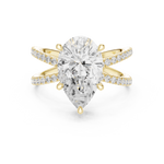Gold Jewelry L36-25, Pear center stone, Yellow Gold, view 4