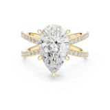 Gold Jewelry L36-25, Pear center stone, Yellow Gold, view 4