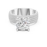 Gold Ring, Round center stone, White Gold, view 4