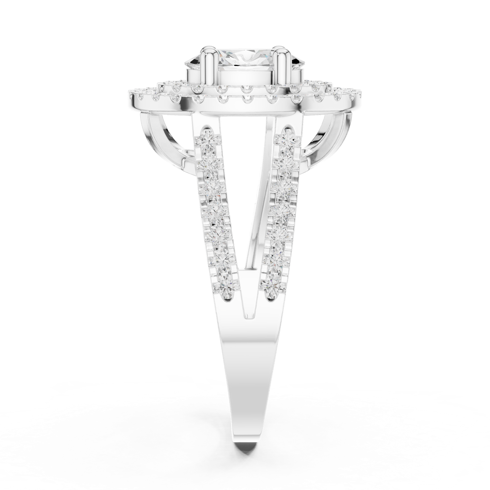 Gold Ring DDLR-348, White Gold, view 3