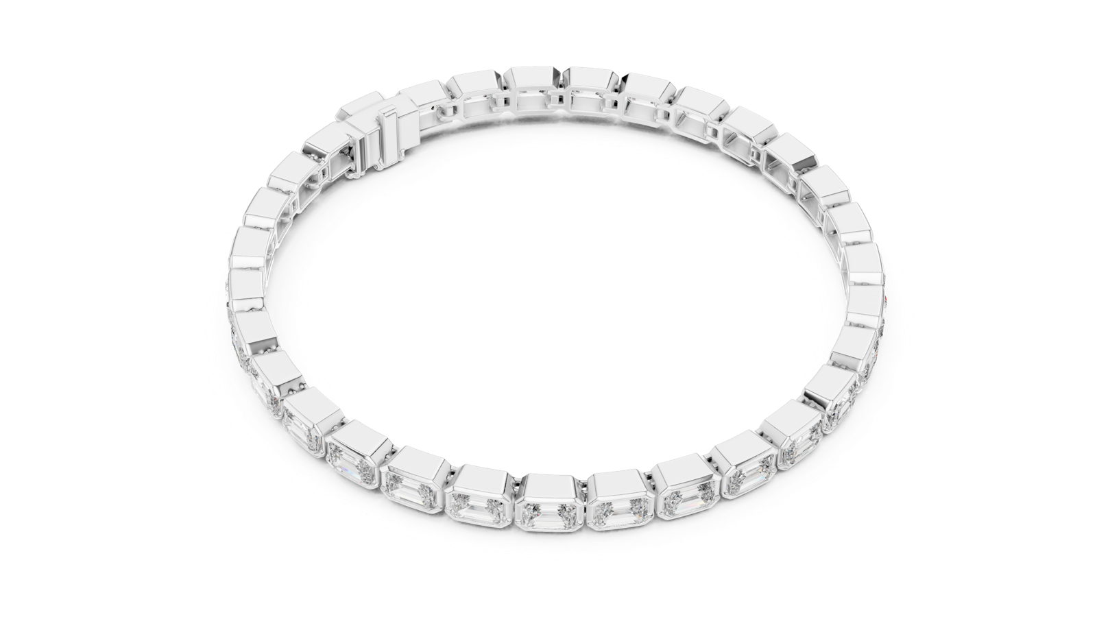 14K Solid Gold Lab Diamond Bracelet, White Gold, view 2