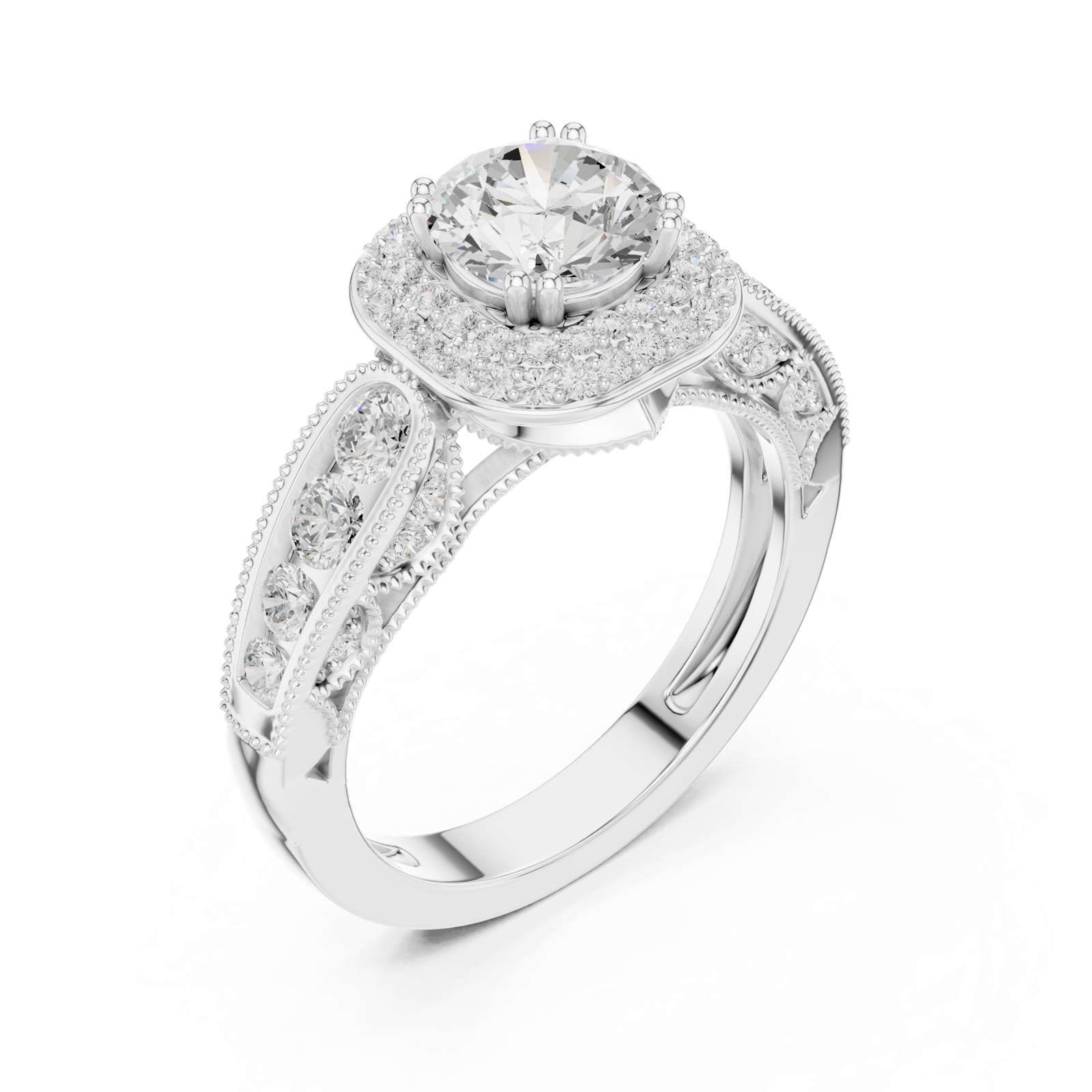 Gold Ring DDLR-776, White Gold, view 2