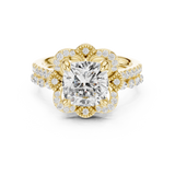 Gold Ring, Cushion center stone, Yellow Gold, view 4