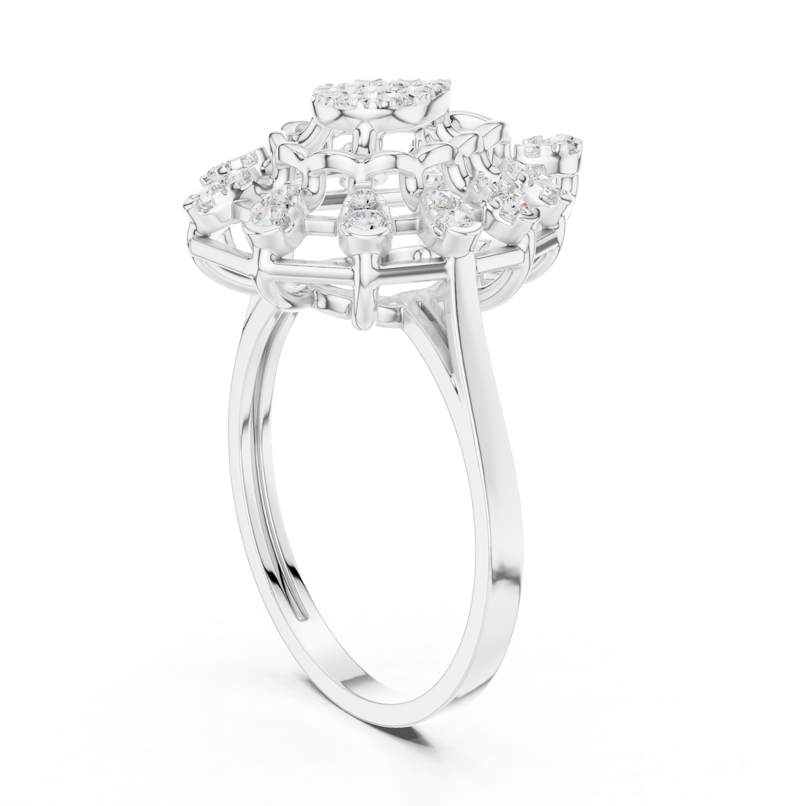 Gold Ring DDLR-822, White Gold, view 1