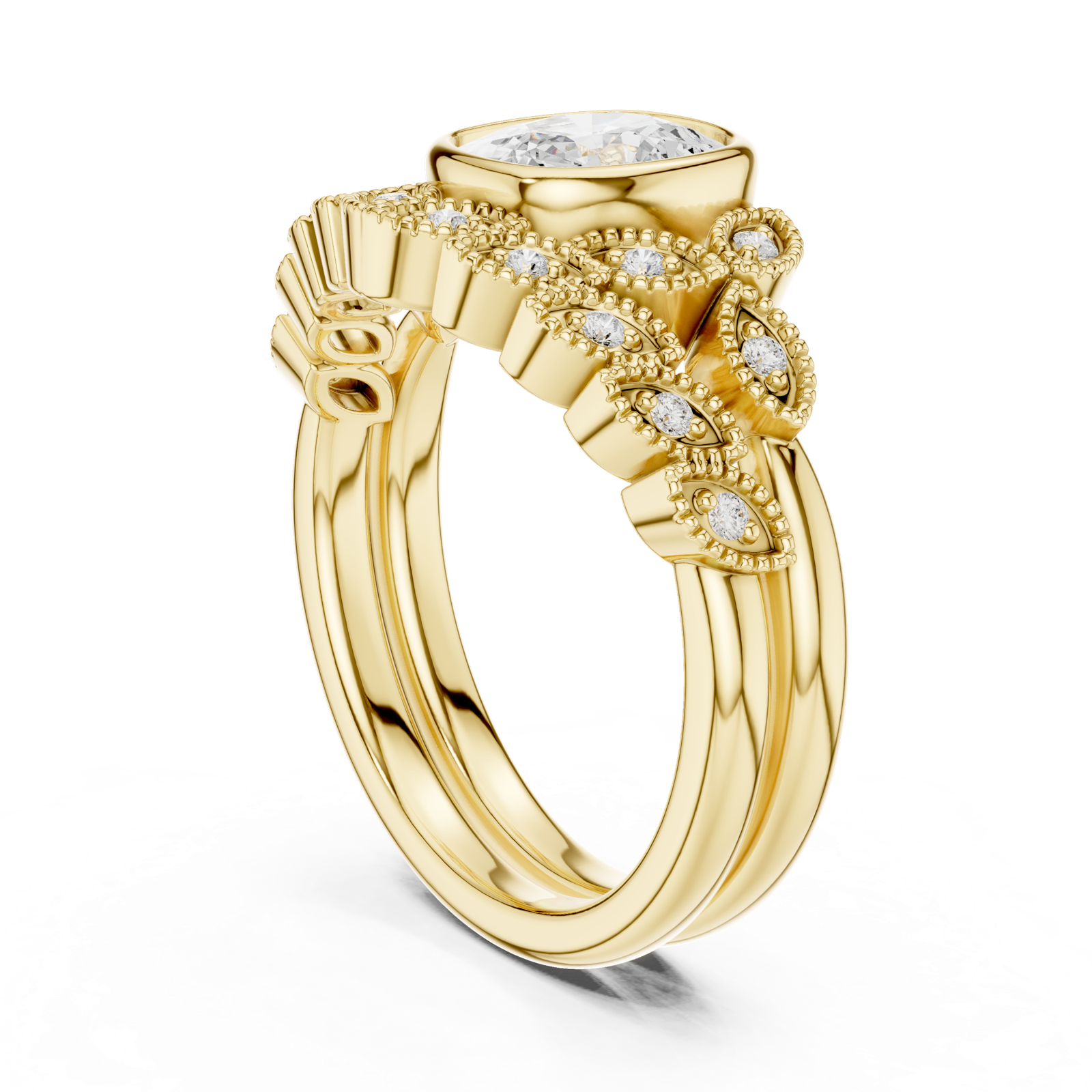 Gold Ring DDLR-290, Yellow Gold, view 1