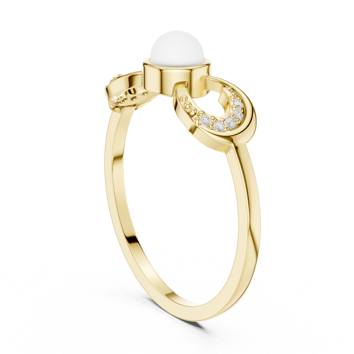 14K Solid Gold Lab Diamond Infinity Solitaire Ring, Yellow Gold, view 1