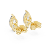 14K Solid Gold Lab Diamond Stud Earrings, Yellow Gold, view 3