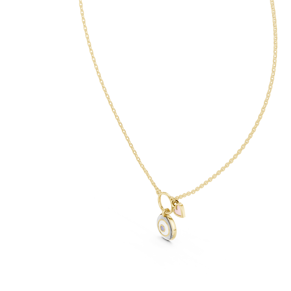 14K Solid Gold Lab Diamond Pendant Necklace, Yellow Gold