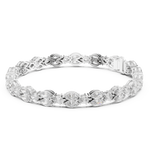 14K Solid Gold Lab Diamond Bracelet, White Gold, view 1