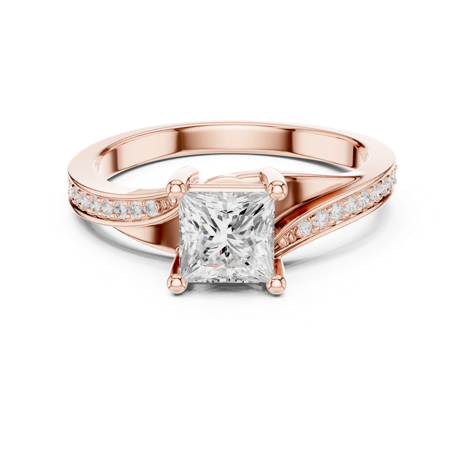 Gold Ring DDLR-525, Rose Gold, view 4