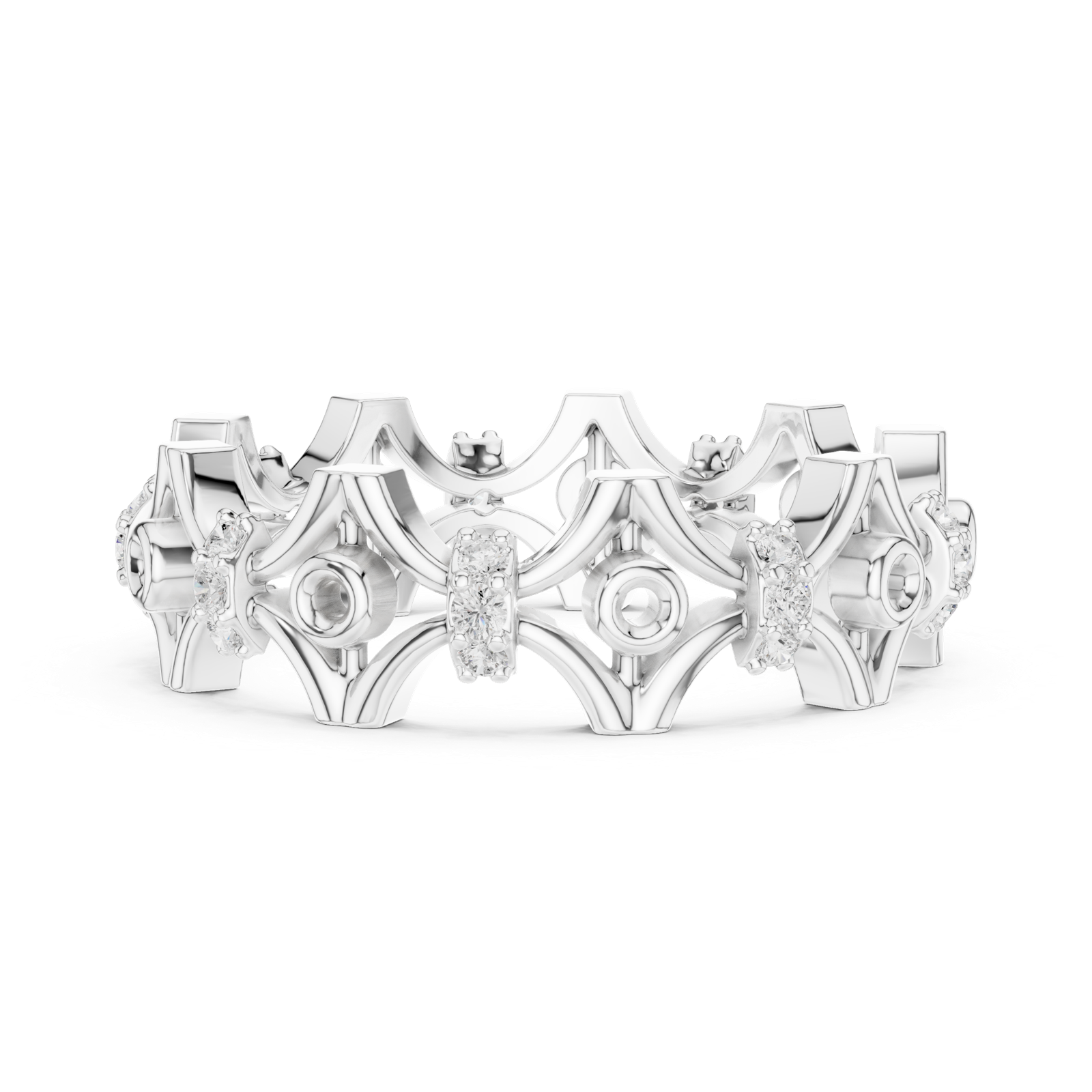 Gold Ring R47, White Gold, view 3