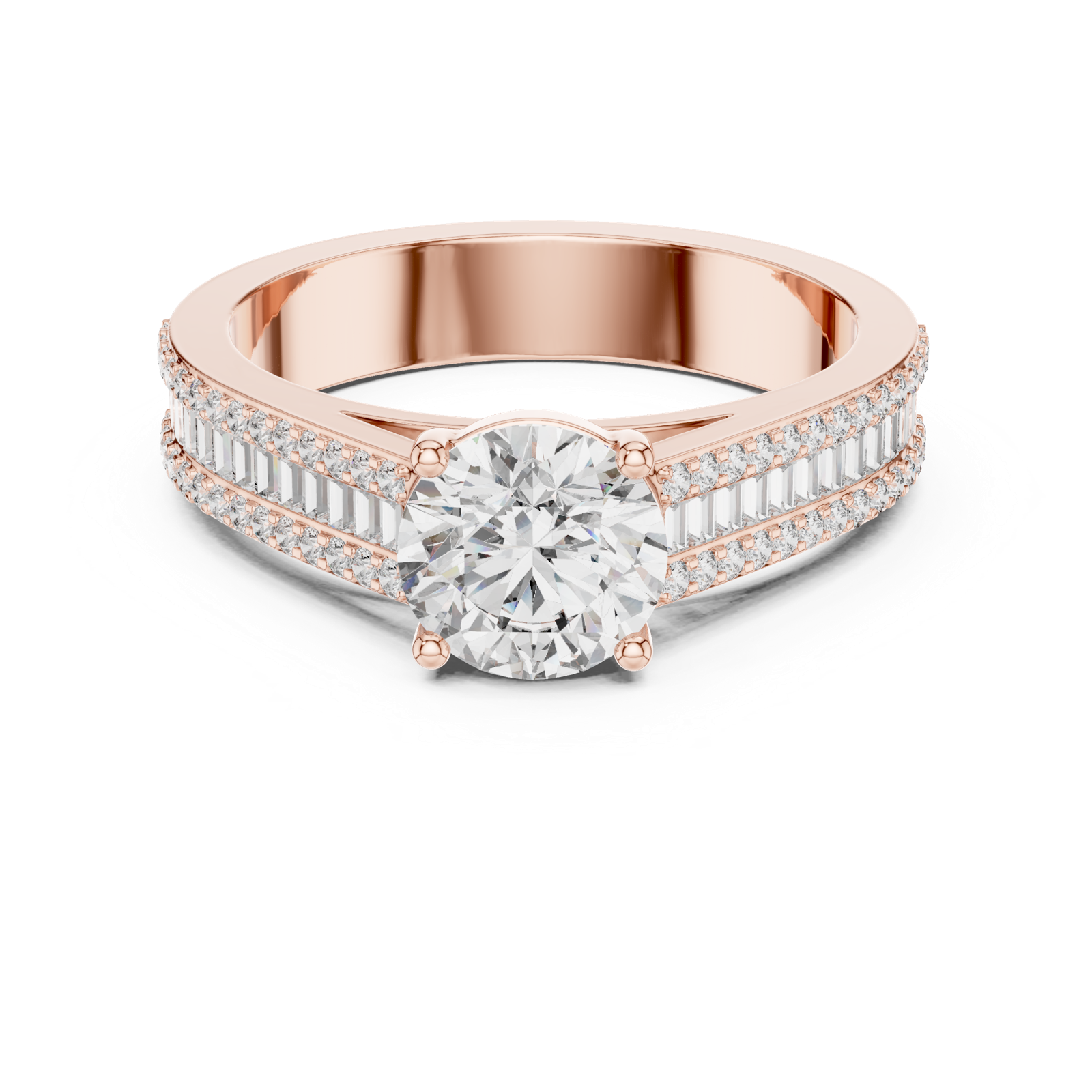 Gold Ring DDLR-191, Rose Gold, view 4