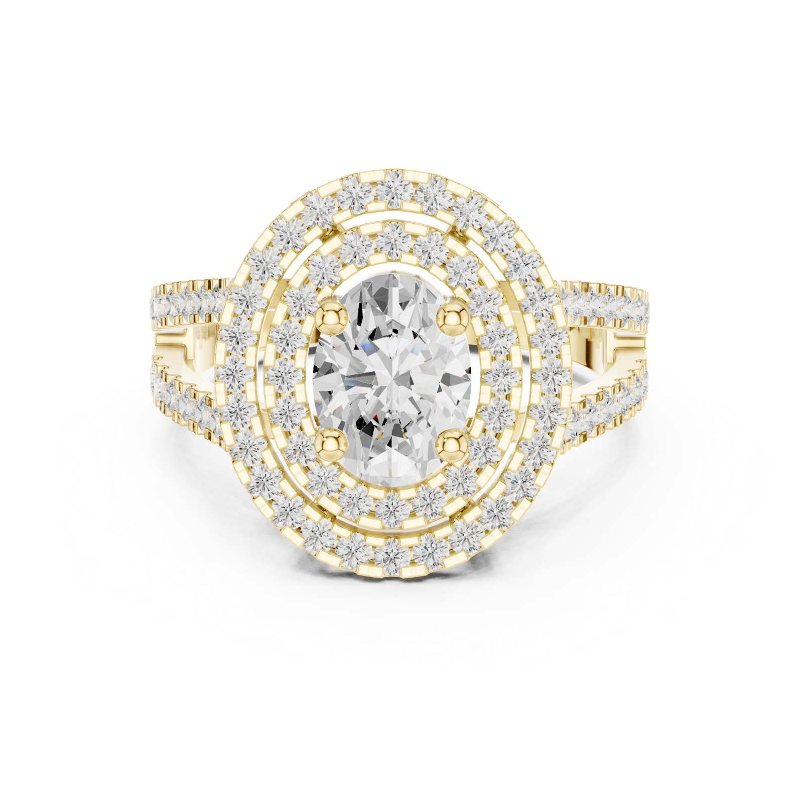 Gold Ring DDLR-348, Yellow Gold, view 4