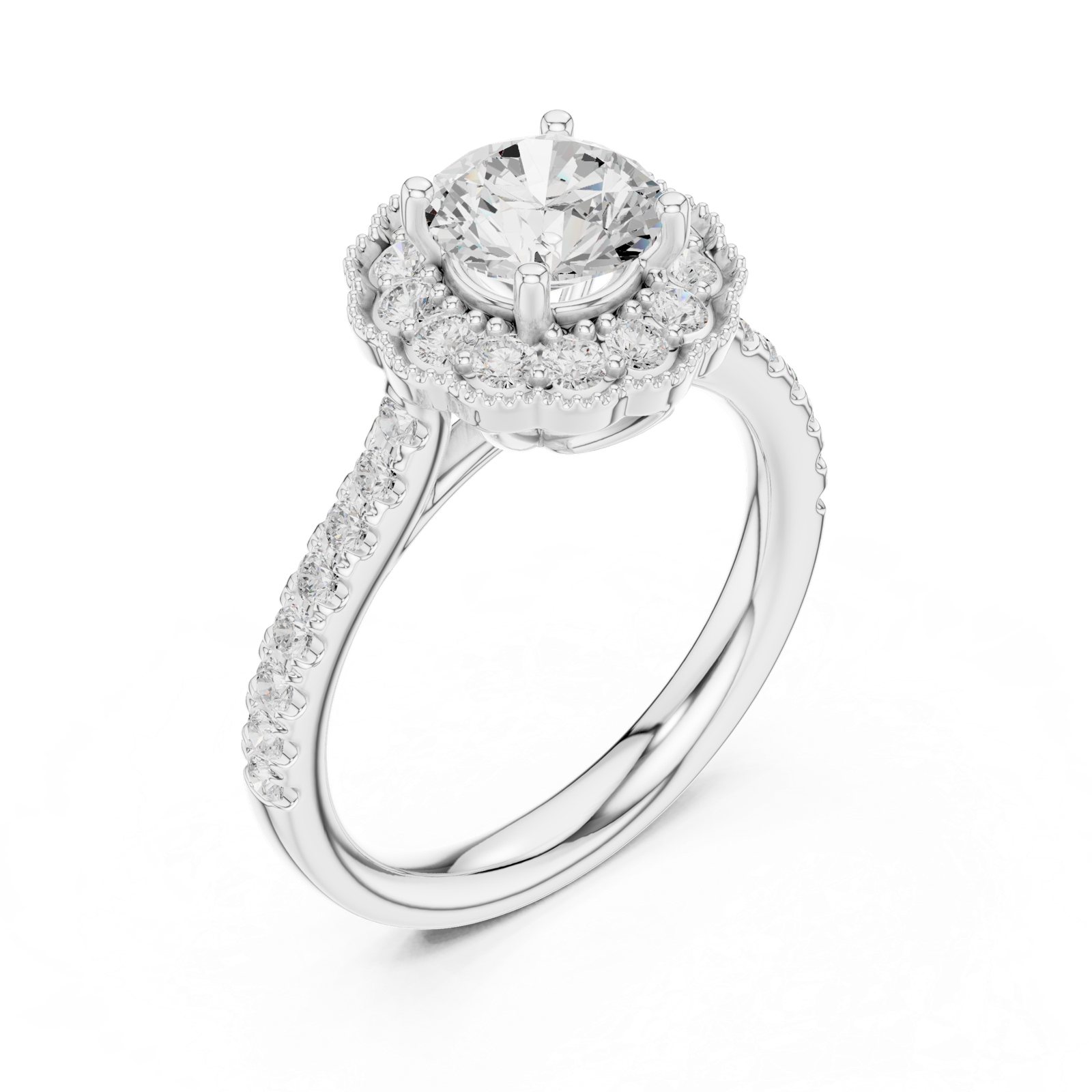 Gold Ring DDLR-665, White Gold, view 2