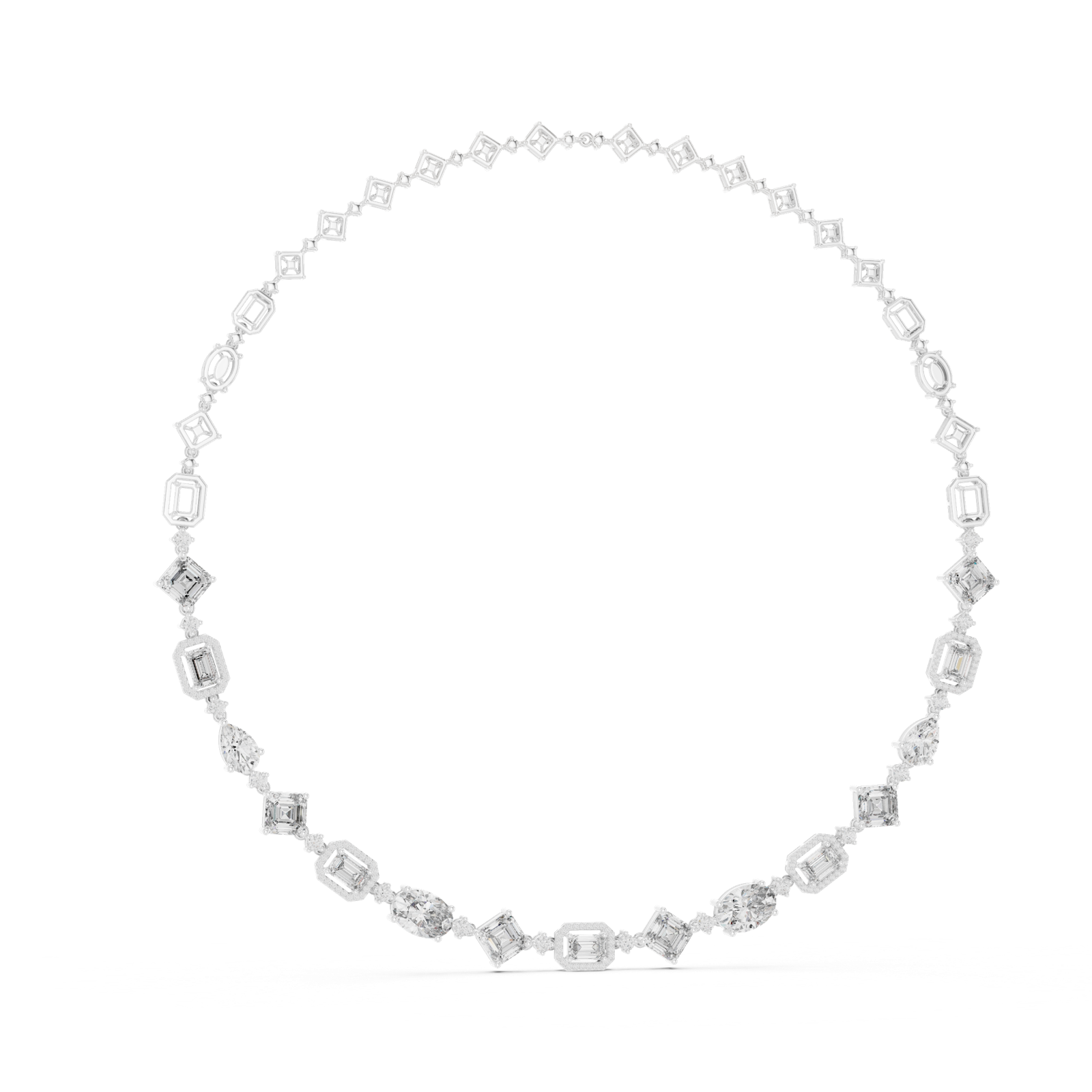 Gold Necklace GNK-0029, White Gold, view 1