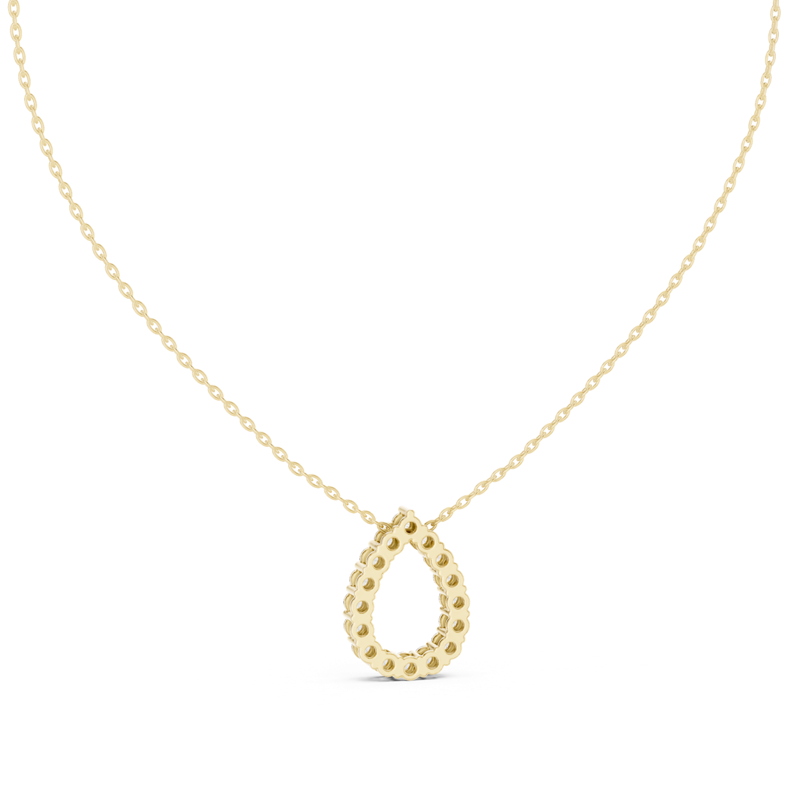 14K Solid Gold Lab Diamond Pendant Necklace, Yellow Gold, view 4