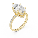 Gold Ring DDLR-259, Marquise center stone, Yellow Gold, view 2