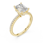 Gold Ring DDLR-177, Emerald center stone, Yellow Gold, view 2