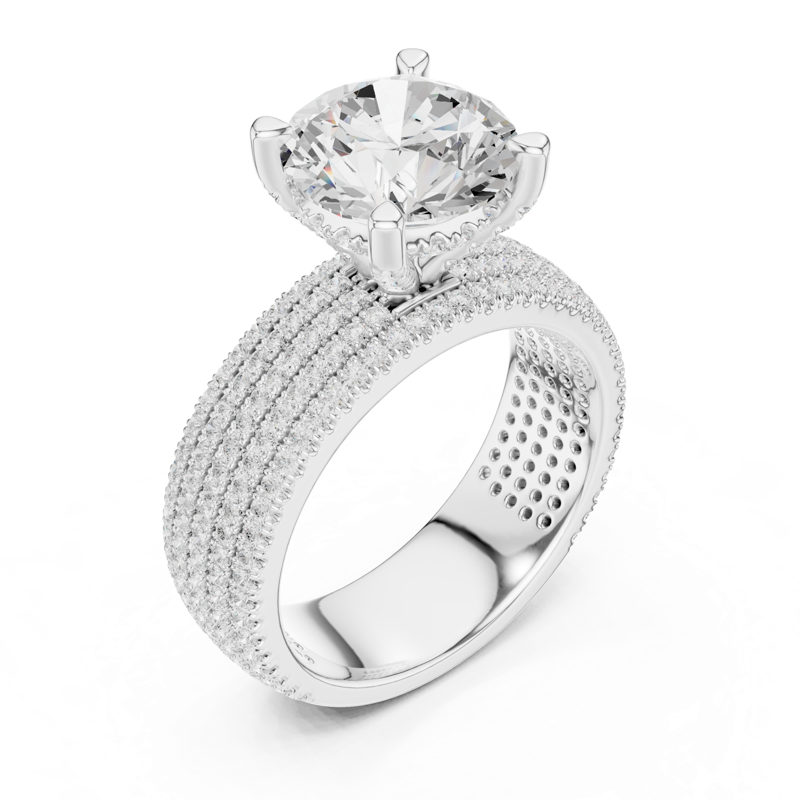 Gold Ring DDLR-1021, White Gold, view 2