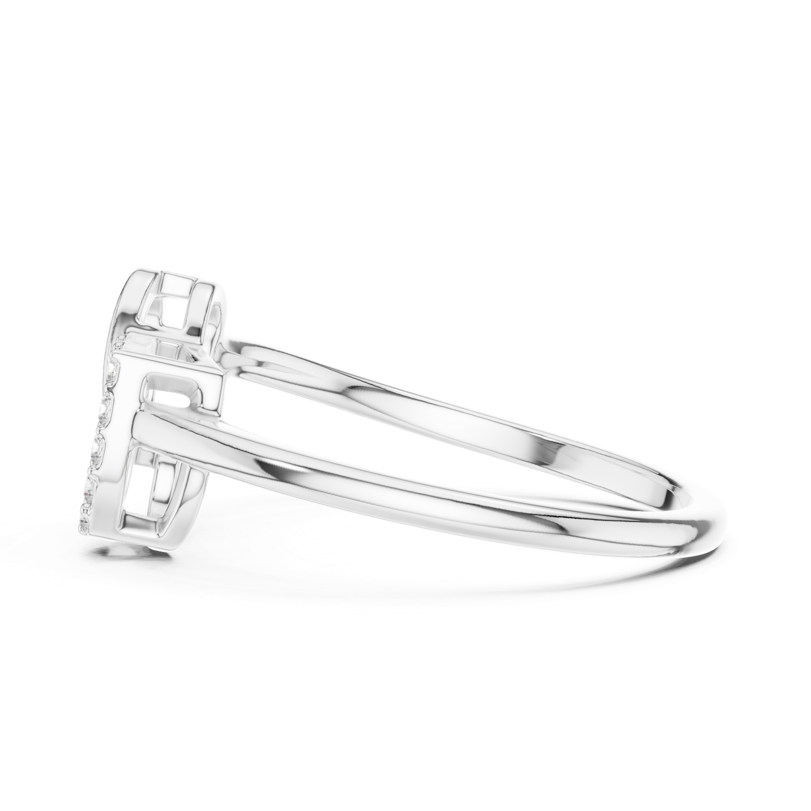 Gold Ring 12-10064@L, White Gold, view 3