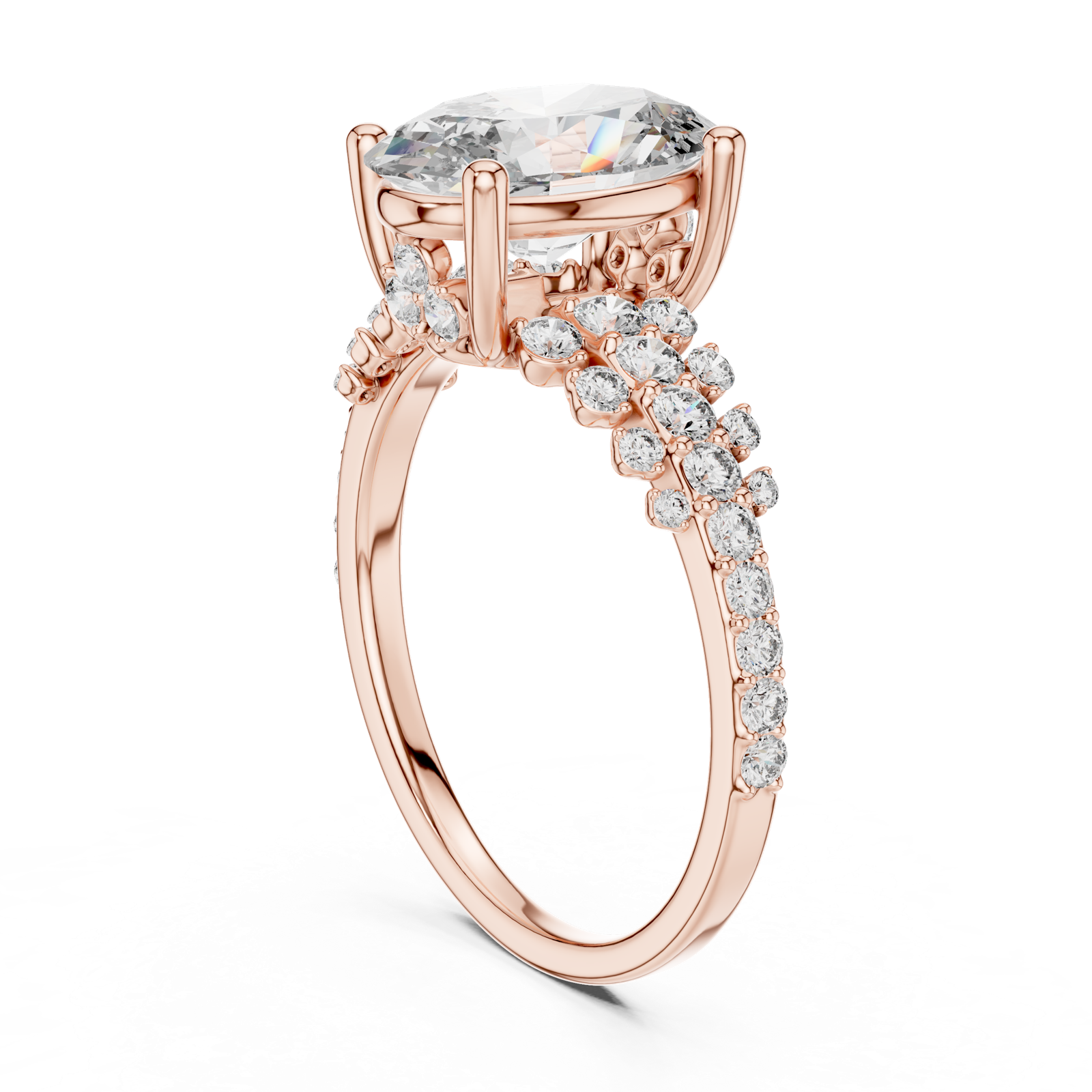 Gold Ring DDLR-060, Rose Gold, view 1