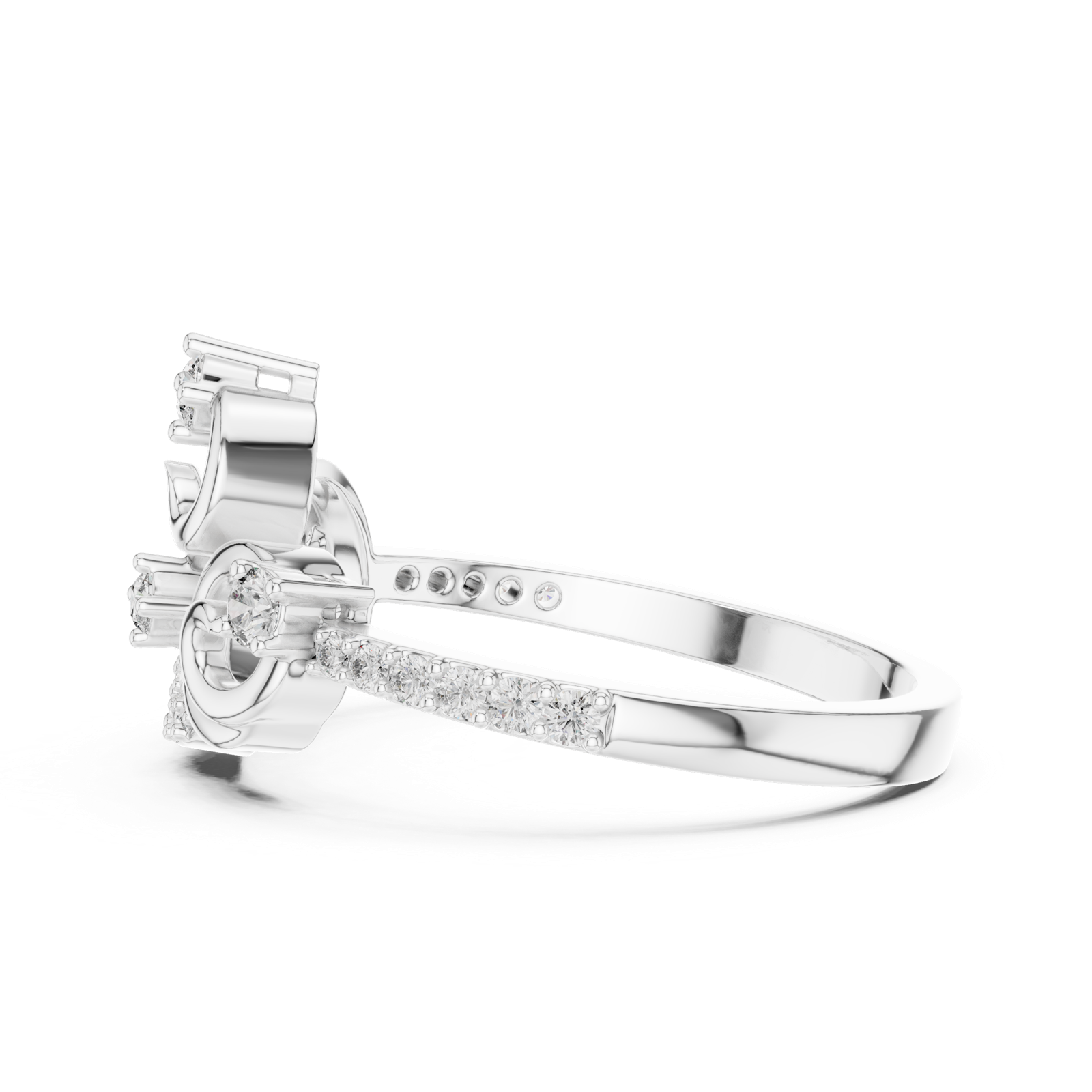 Gold Ring LR-01 (76), White Gold, view 3