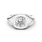 Gold Jewelry L36-4, Cushion center stone, White Gold