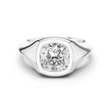 Gold Jewelry L36-4, Cushion center stone, White Gold