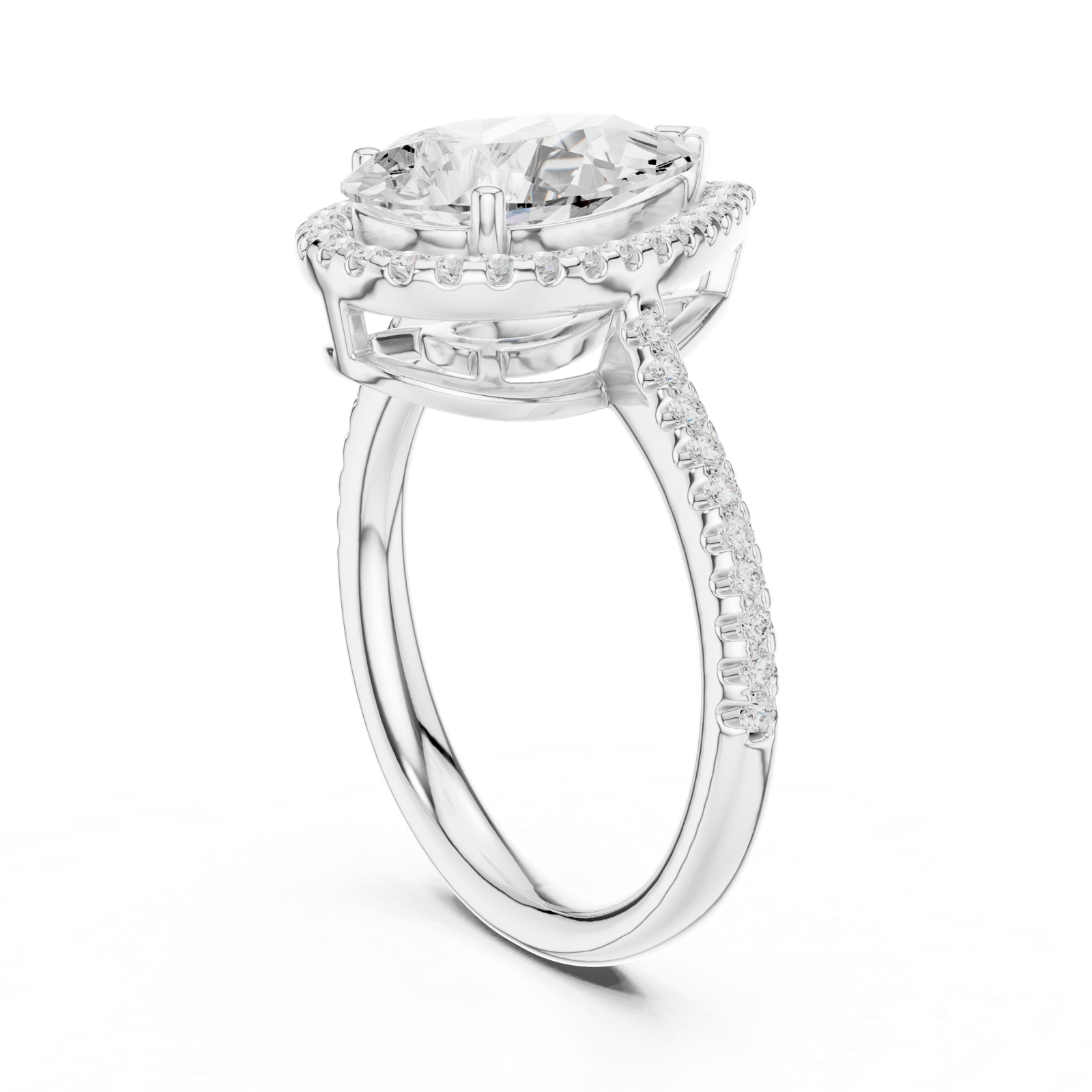 Gold Ring DDLR-747, White Gold, view 1