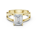 Gold Jewelry L36-9, Emerald center stone, Yellow Gold