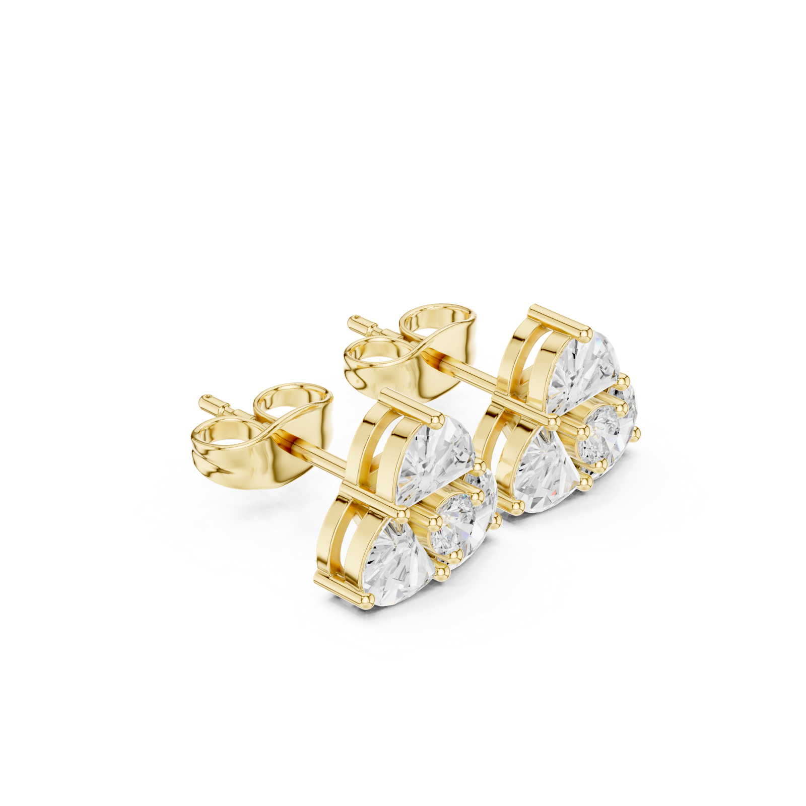 Gold Earrings APS-02-E, Yellow Gold, view 1