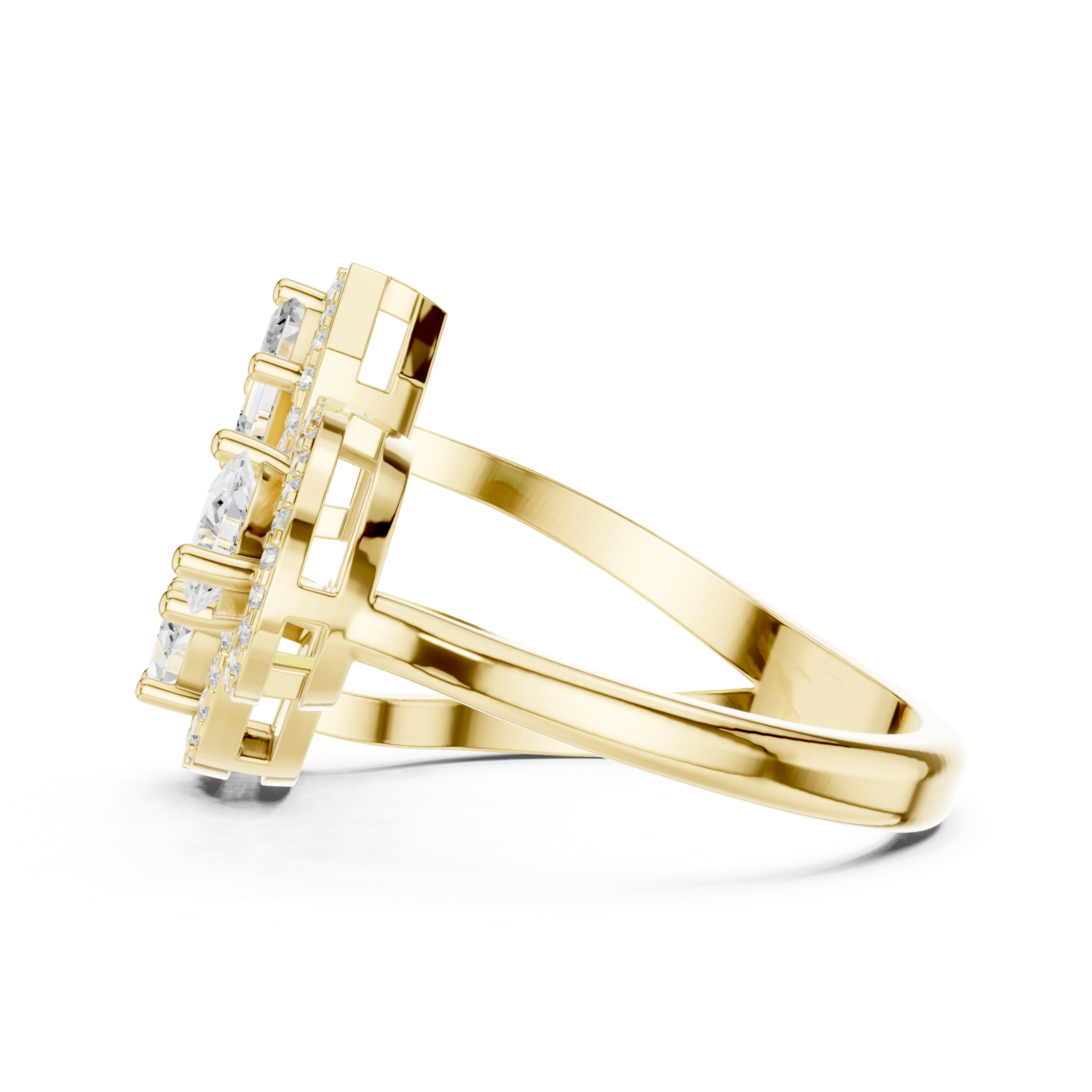 Gold Ring DDLR-530, Yellow Gold, view 3