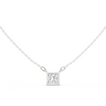 Gold Jewelry DDPS-001, Princess center stone, White Gold