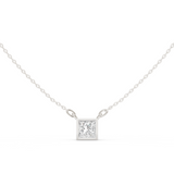 Gold Jewelry DDPS-001, Princess center stone, White Gold