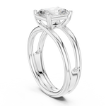 Gold Jewelry L36-9, Radiant center stone, White Gold, view 1