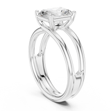 Gold Jewelry L36-9, Radiant center stone, White Gold, view 1