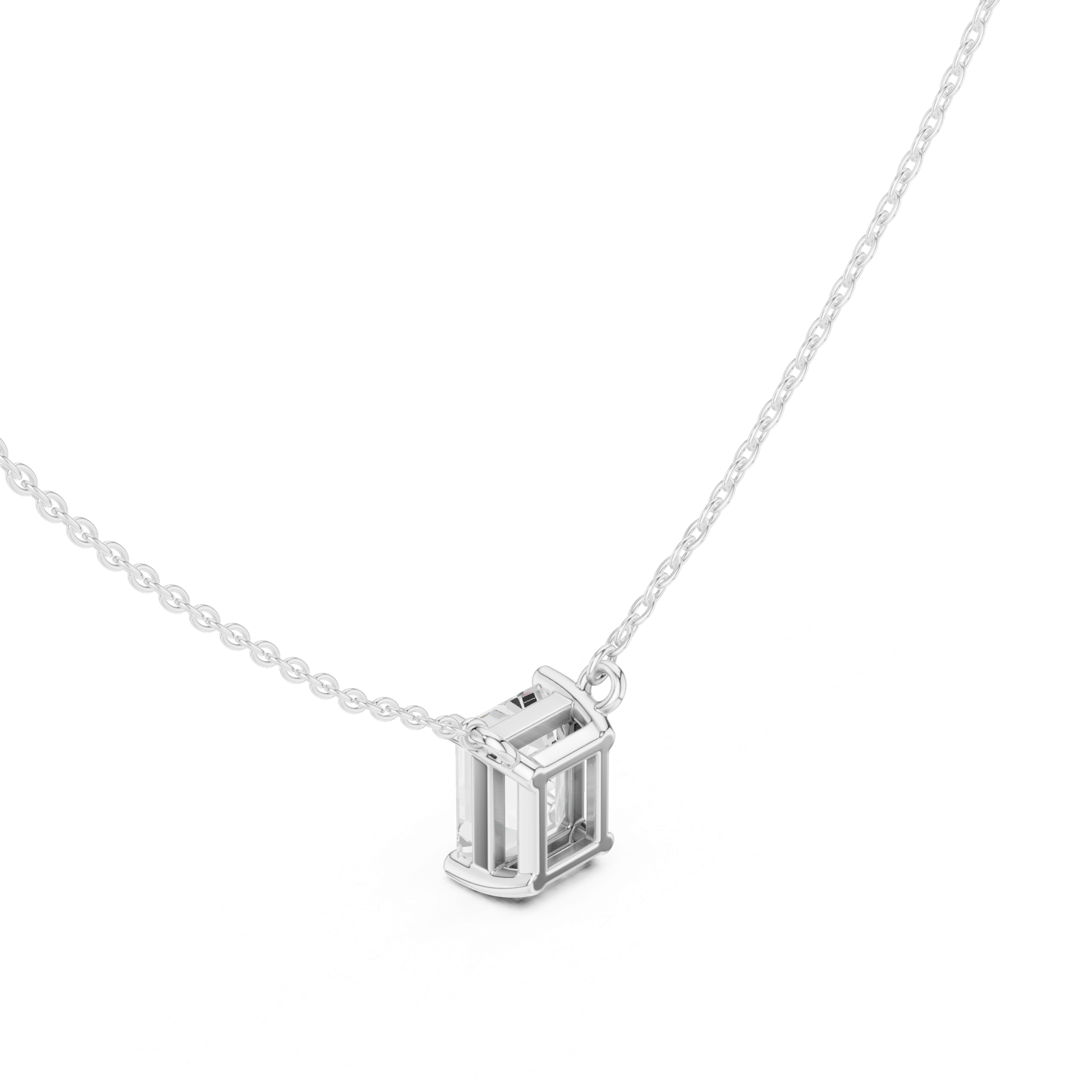 Gold Jewelry DDPO-001, Emerald center stone, White Gold, view 2